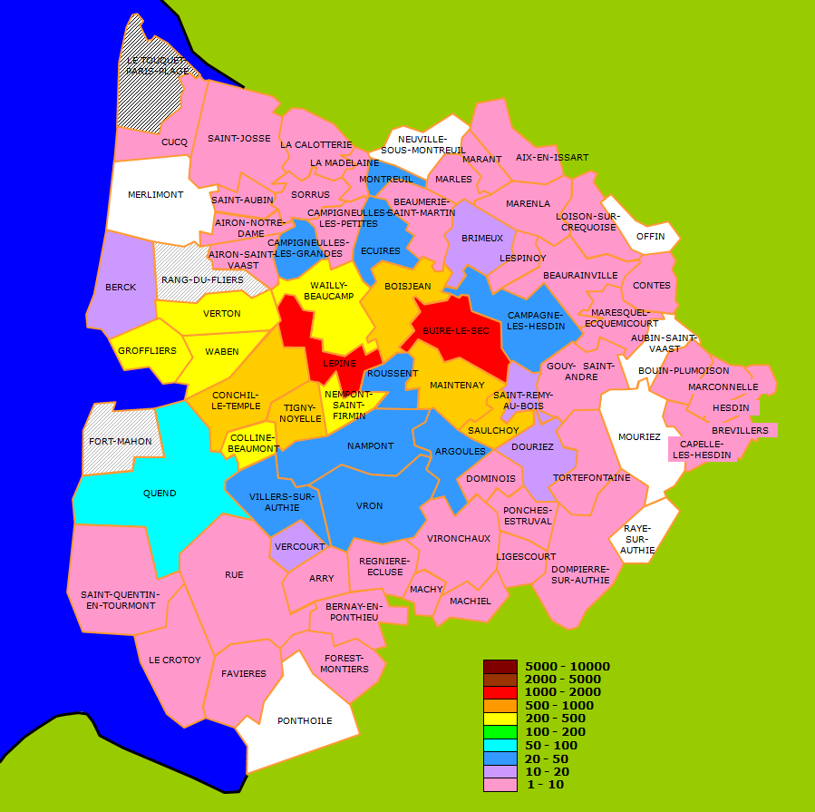 Rpartition des citations par village